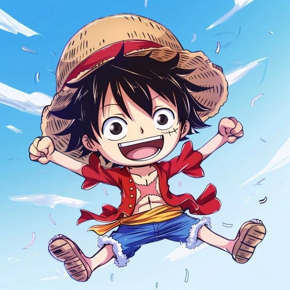Luffy chibi cute cười toe toét mê mẩn