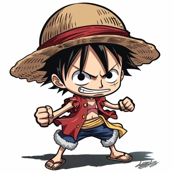 Ảnh luffy chibi cute cười tươi siêu cute