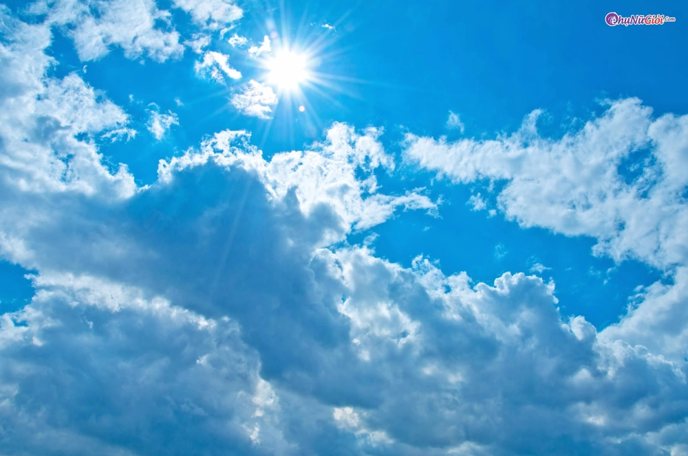 Hình nền bầu trời màu xanh dương rất cuốn hút