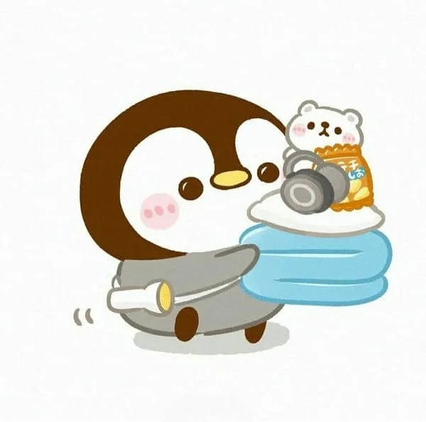 Hình nền penguin dễ thương thư giãn siêu đáng yêu