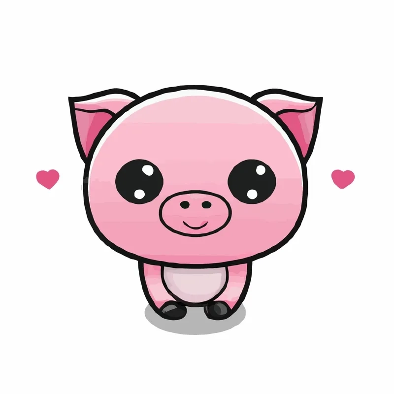 Hình con heo dễ thương chibi ngọt ngào