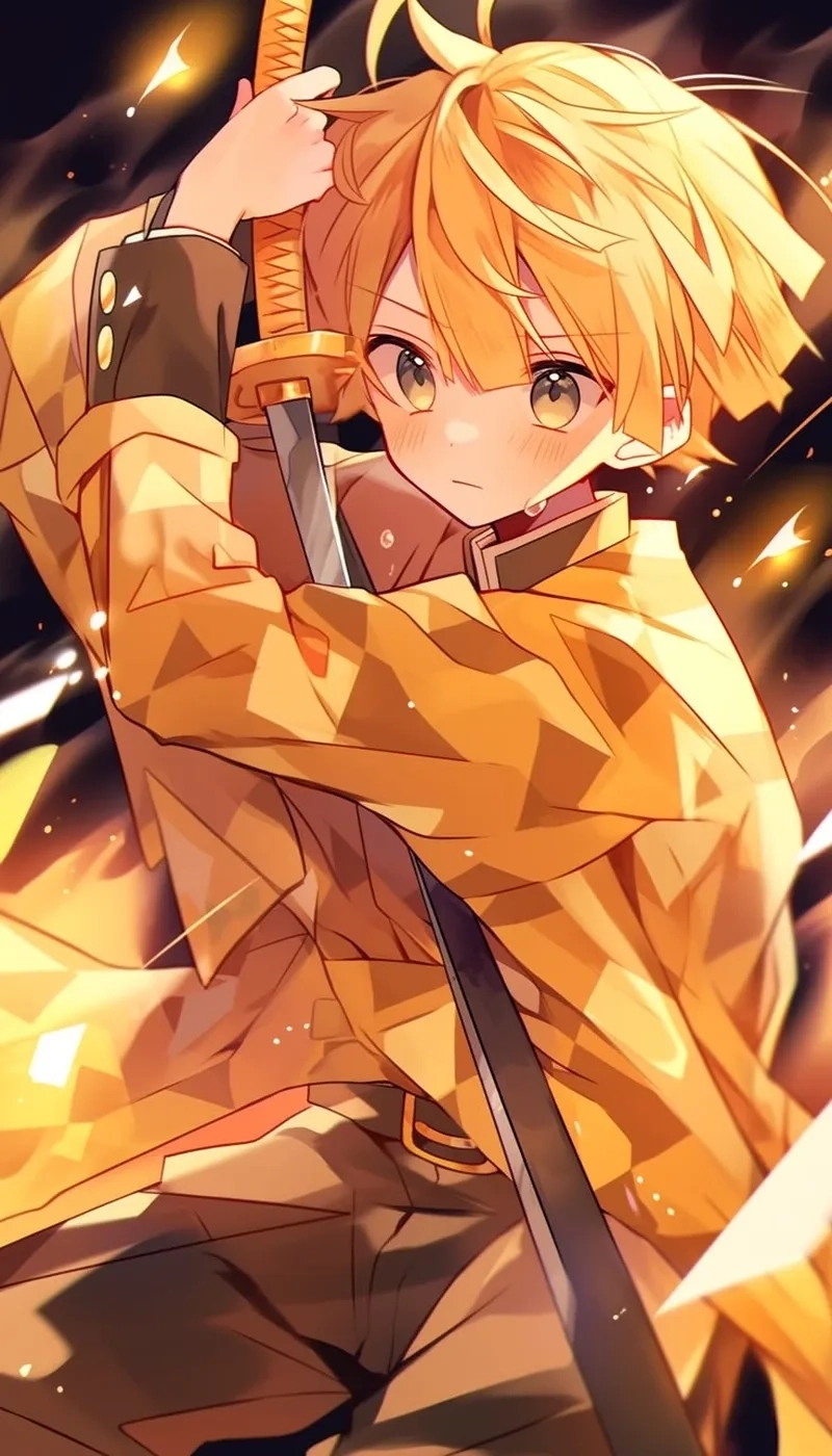 Ảnh zenitsu ngầu tạo cảm giác mạnh mẽ và nổi bật.