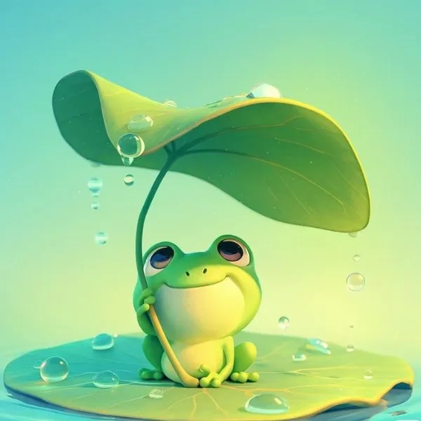 Hình ảnh con ếch dễ thương tạo cảm giác thoải mái và đáng yêu.