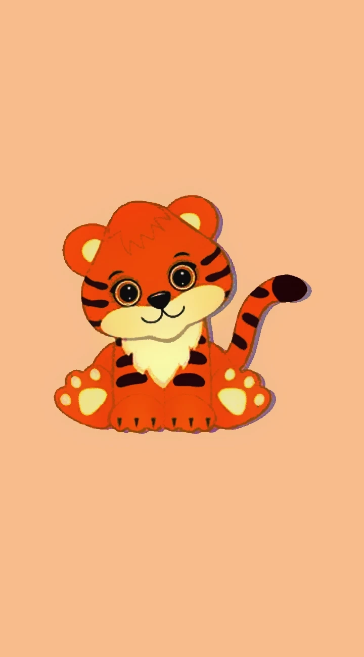 Hình ảnh con hổ 3d cute trông sống động và bắt mắt.