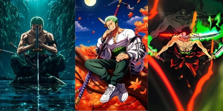 Hình nền zoro cute tạo nét mới lạ cho nhân vật quen thuộc.