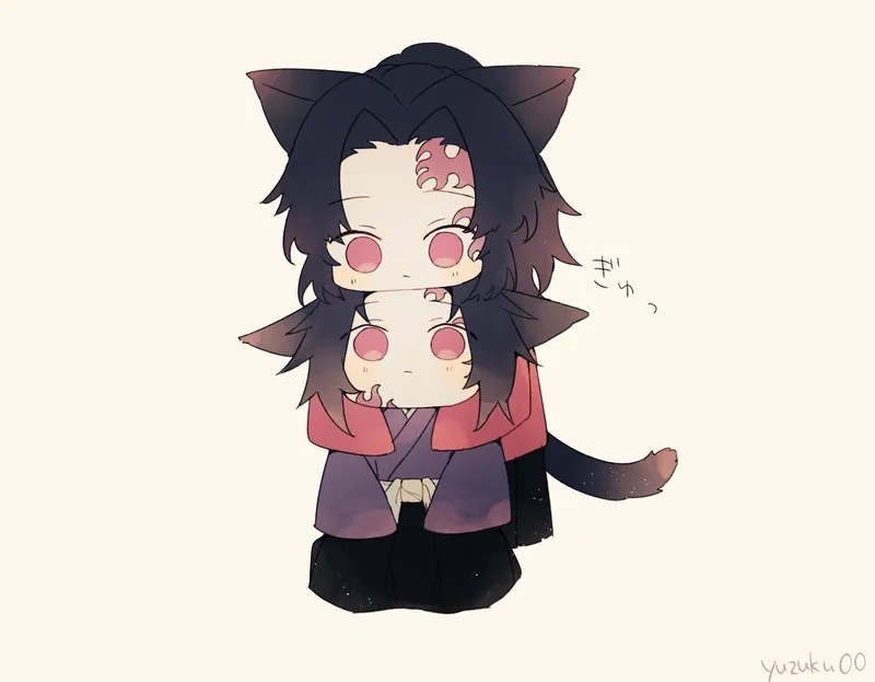 Kokushibou yoriichi chibi cute thể hiện mối quan hệ đặc biệt.