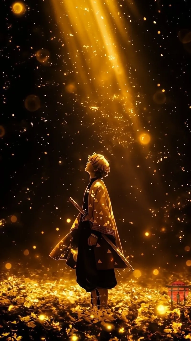 Hình ảnh zenitsu chibi có màu sắc tươi sáng, bắt mắt.