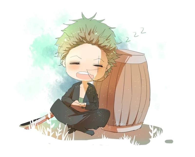 Ảnh zoro chibi cute thích hợp chia sẻ trên mạng xã hội.