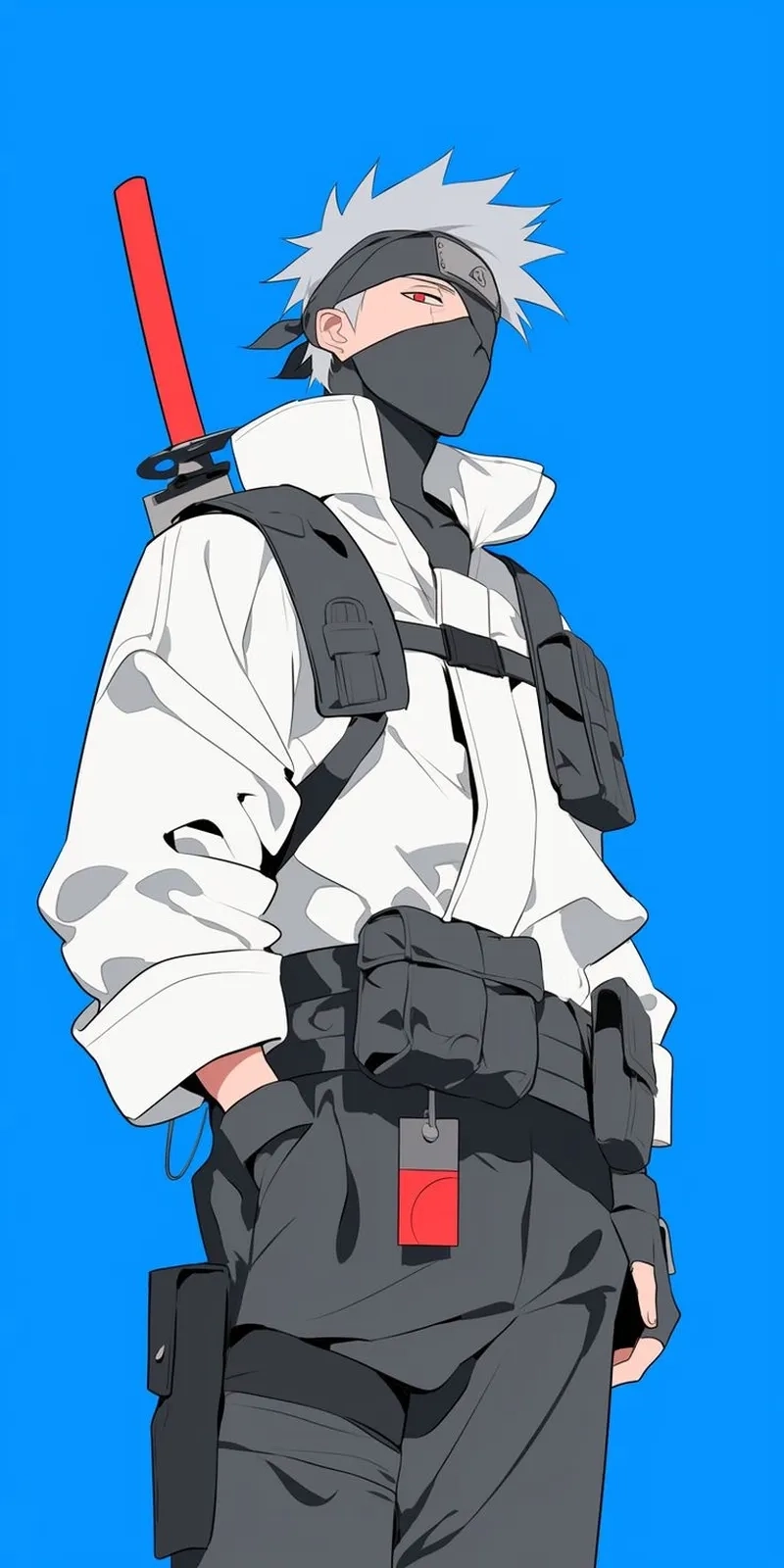 Hatake Kakashi chibi art giữ được nét nhận diện nhân vật.