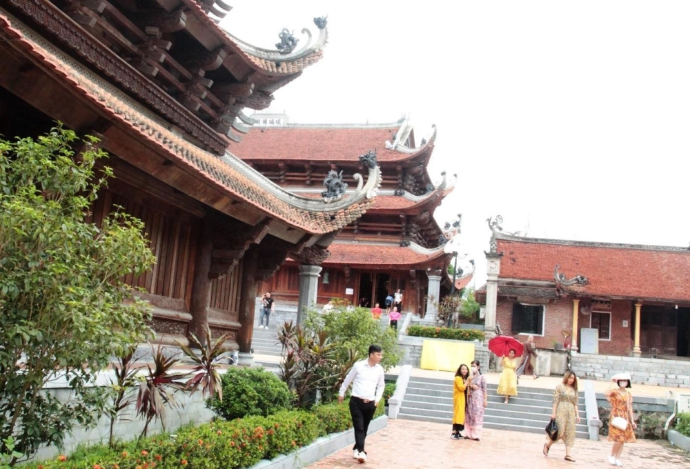 Kiến trúc nhà Trần tại Đông Triều mang nét cổ kính, trang nghiêm.