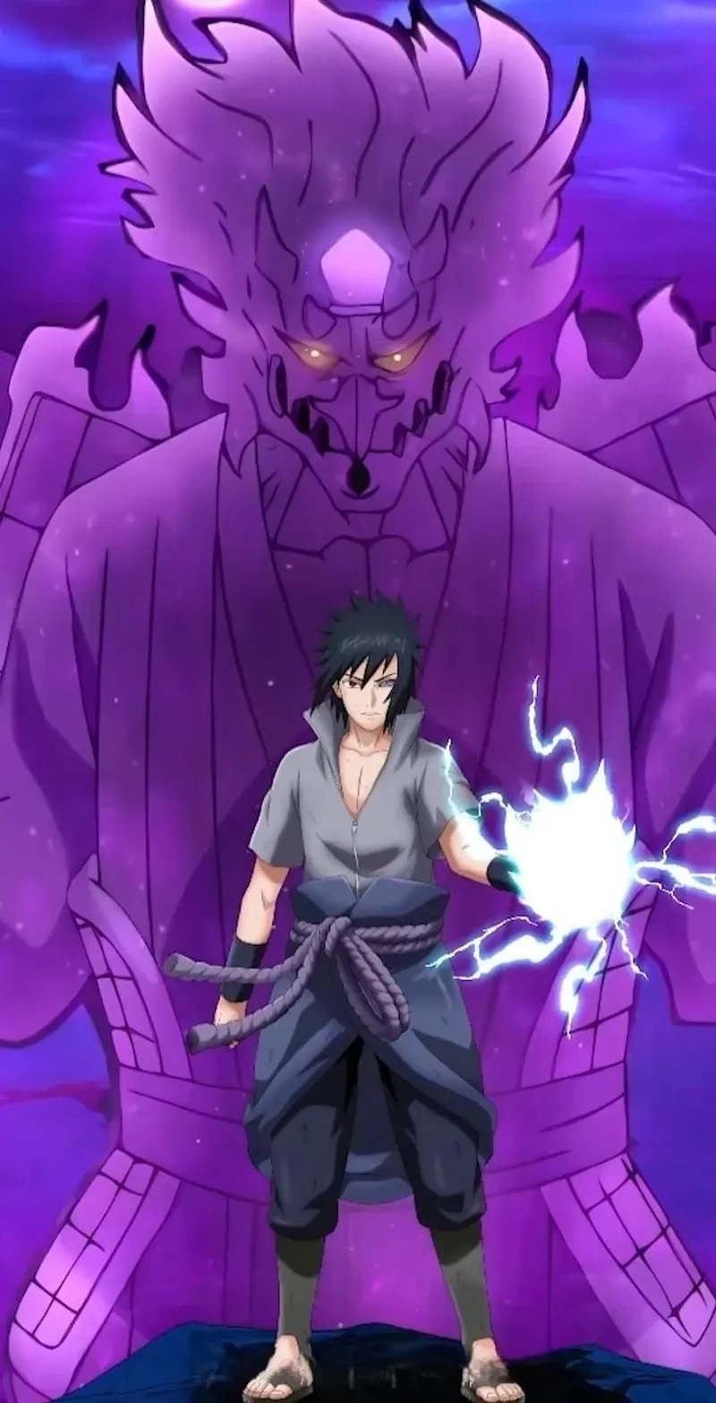 Uchiha Sasuke Sharingan gây ấn tượng với ánh mắt đầy sức mạnh.