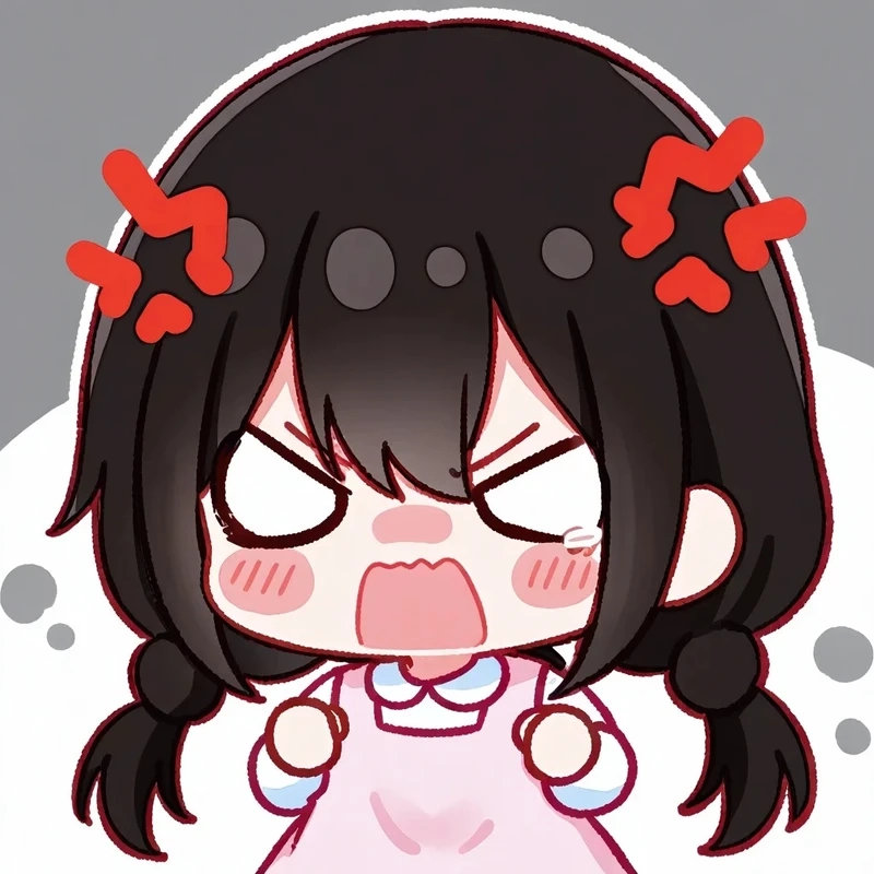 Biểu tượng cảm xúc chibi giận emoji cực lầy