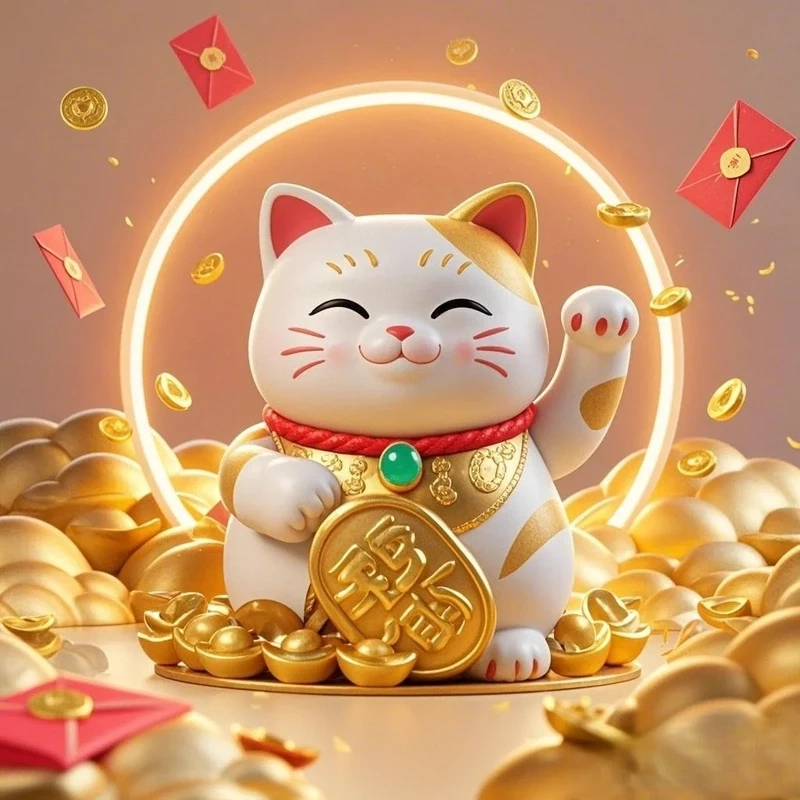 Gọi tài lộc với mèo phát tài cực hot