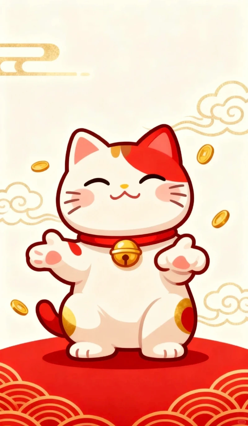 Dễ thương với mèo thần tài cute siêu xinh